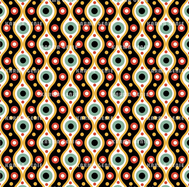 Seventies Retro Modern Boho Style Mid Century Pattern Digital Paper Digital Pattern Karma Genie Graphics 