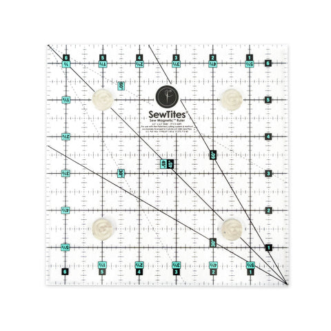 Sew Magnetic 6.5" x 6.5" Ruler Physical SewTites Right-Handed 