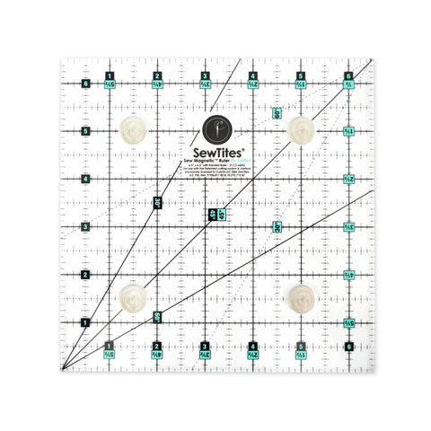 Sew Magnetic 6.5" x 6.5" Ruler Physical SewTites Left-Handed 