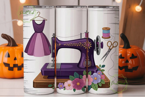 Sewing Crafting Time 20oz Tumbler Wrap Sublimation PixelChick 