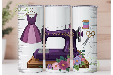 Sewing Crafting Time 20oz Tumbler Wrap Sublimation PixelChick 