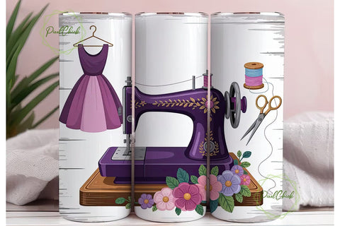 Sewing Crafting Time 20oz Tumbler Wrap Sublimation PixelChick 