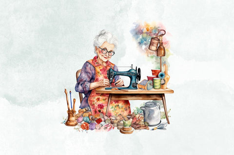 Sewing Grandma Watercolor Sublimation Bundle Sublimation Designangry 