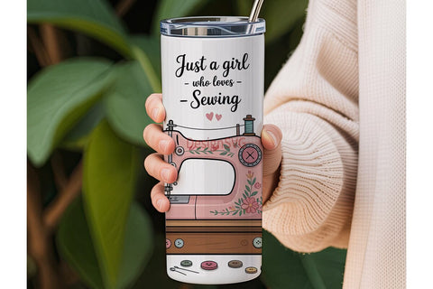 Sewing Love 20oz Tumbler Wrap Sublimation DesignSVG 