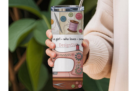 Sewing Love 20oz Tumbler Wrap Sublimation DesignSVG 