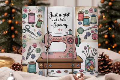 Sewing Love 20oz Tumbler Wrap Sublimation DesignSVG 