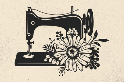Sewing machine svg, Floral Svg, Sewing clipart, Sewing cut file, Sewing svg files, Daisy Svg, Leaf Svg, Botanical svg SVG DesignDestine 
