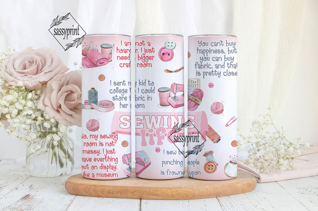 Sewing Tumbler Wrap PNG, Sublimation Digital Download, 20 oz Skinny Tumbler Design, Instant Digital Download, Funny Sewing Life Tumbler Sublimation sassyprint 