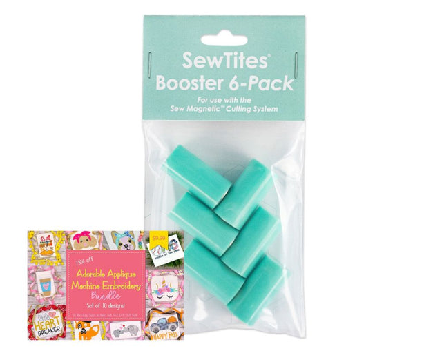 SewTites Booster 6-Pack with Free Embroidery Design Bundle Physical SewTites 