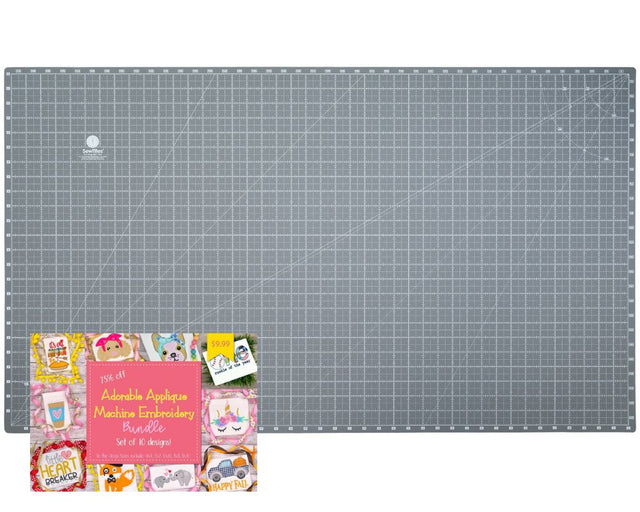 SewTites Sew Magnetic 24" x 42" Self-Healing Cutting Mat with Applique and Embroidery Design Pack Physical SewTites 