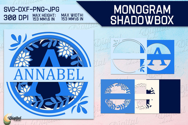 Shadow Box Alphabet. Letter A. Personalized Monogram Paper 3D Paper Evgenyia Guschina 