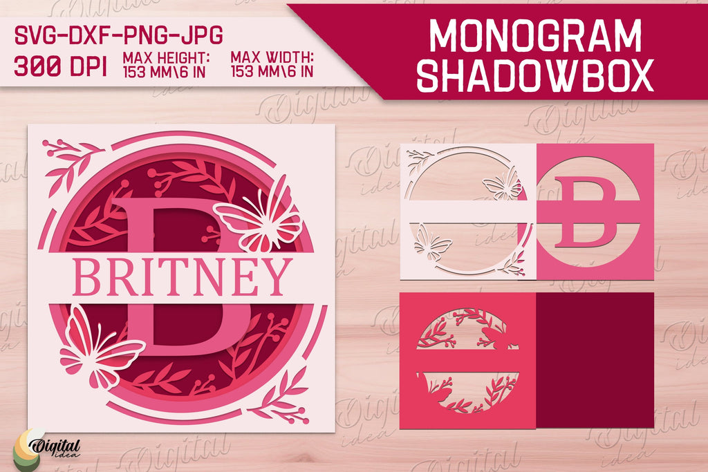 Shadow Box Alphabet. Letter B. Personalized Paper Monogram - So Fontsy