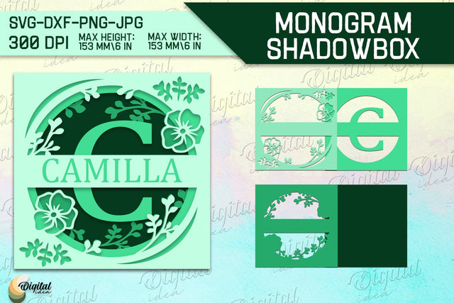 Shadow Box Alphabet. Letter C. Personalized Paper Monogram 3D Paper Evgenyia Guschina 