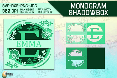 Shadow Box Alphabet. Letter E. Personalized Paper Monogram 3D Paper Evgenyia Guschina 