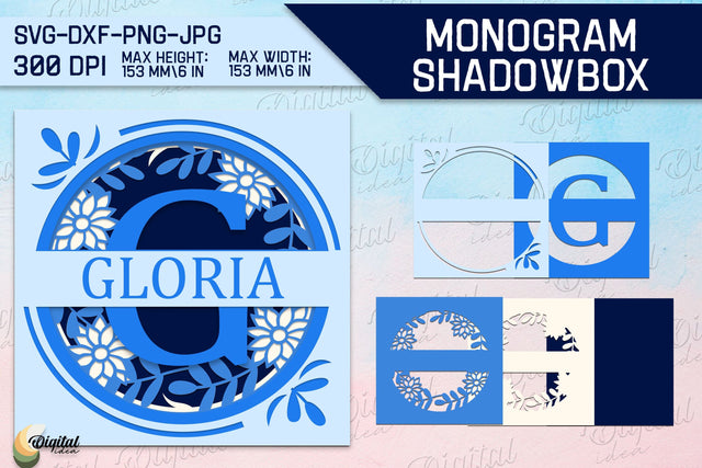 Shadow Box Alphabet. Letter G. Personalized Monogram Paper 3D Paper Evgenyia Guschina 