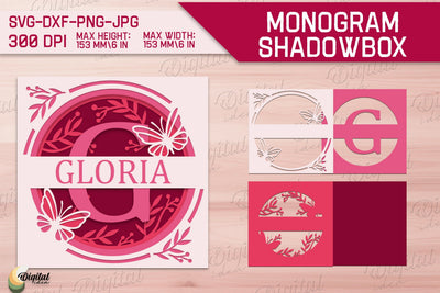 Shadow Box Alphabet. Letter G. Personalized Paper Monogram 3D Paper Evgenyia Guschina 