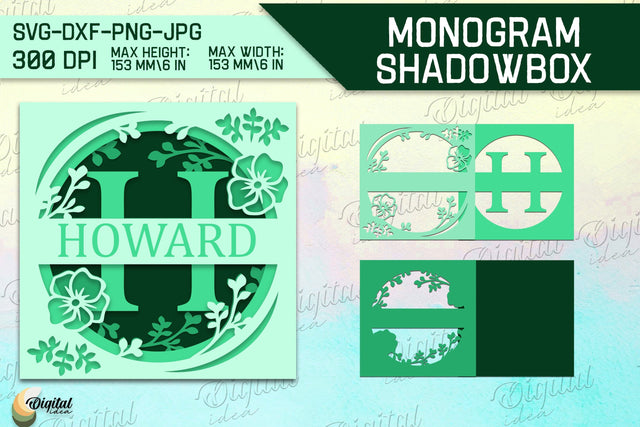 Shadow Box Alphabet. Letter H. Personalized Paper Monogram 3D Paper Evgenyia Guschina 
