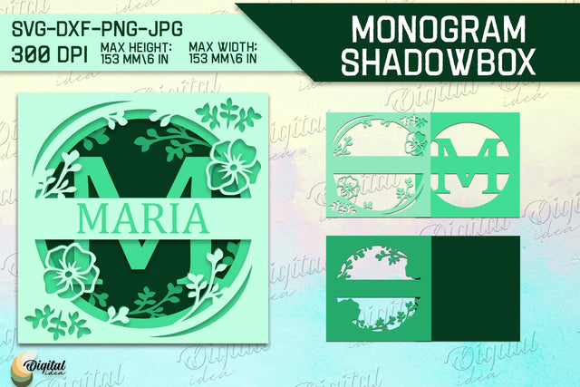 Shadow Box Alphabet. Letter M. Personalized Paper Monogram 3D Paper Evgenyia Guschina 