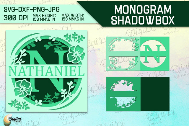 Shadow Box Alphabet. Letter N. Personalized Paper Monogram 3D Paper Evgenyia Guschina 