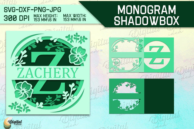Shadow Box Alphabet. Letter Z. Personalized Paper Monogram 3D Paper Evgenyia Guschina 