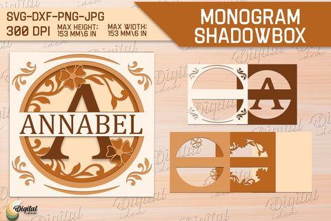 Shadow Box Alphabet SVG Bundle. Personalized Paper Monogram 3D Paper Evgenyia Guschina 