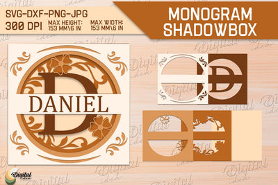 Shadow Box Alphabet SVG. Letter D. Personalized Paper Monogram 3D Paper Evgenyia Guschina 