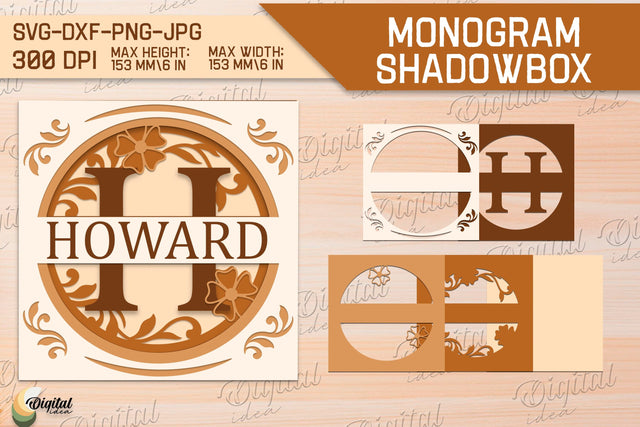 Shadow Box Alphabet SVG. Letter H. Personalized Paper Monogram 3D Paper Evgenyia Guschina 