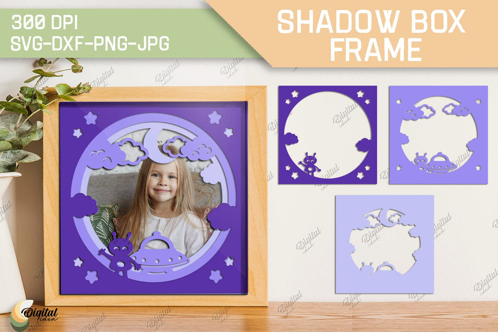 Shadow Box Frame SVG. 3D Shadow Box Paper Cut - So Fontsy