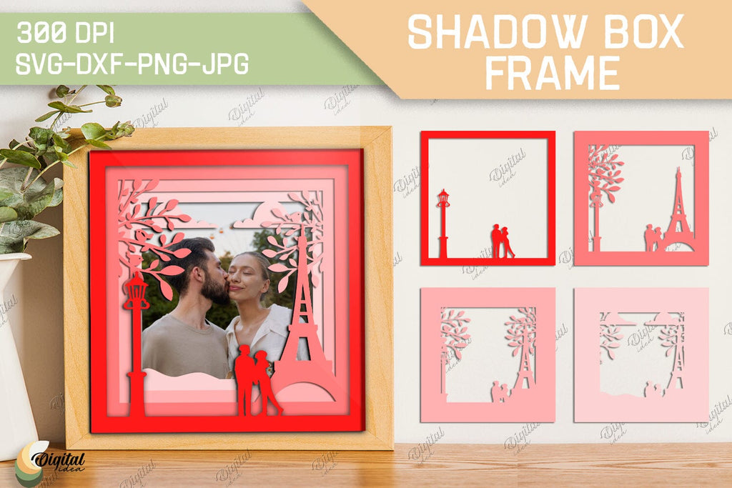 Shadow Box Frames SVG. 3D Shadow Box Paper Cut - So Fontsy