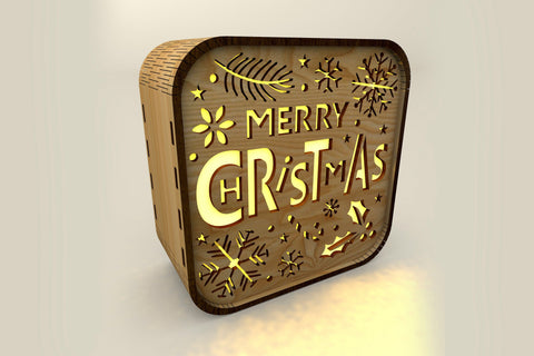 Shadow Box Merry Christmas - Laser Cut File - Candle Holder SVG LaserCutano 