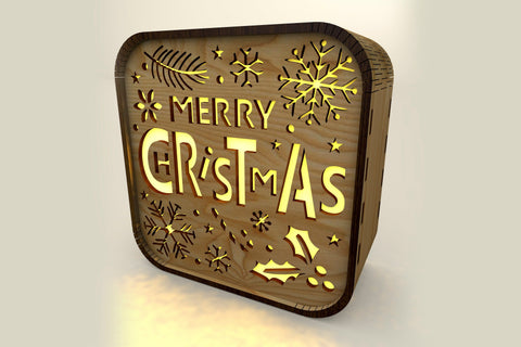 Shadow Box Merry Christmas - Laser Cut File - Candle Holder SVG LaserCutano 