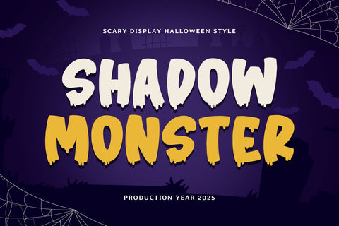 SHADOW MONSTER - Halloween Font Font Mozarella 