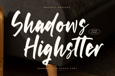 Shadows Highstter - Handwritten Brush Font Font Letterena Studios 
