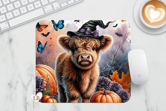 Shaggy Cow Mouse Pad - Halloween Mousepad PNG Sublimation BijouBay 