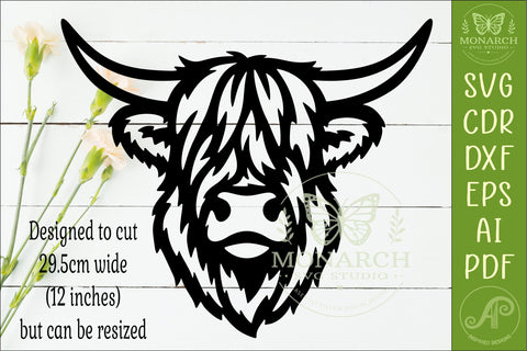 Shaggy Highland Cow SVG, Scottish Farm Animal Wall Art SVG APInspireddesigns 