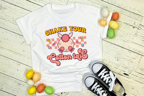 Shake Your Cotton Tail, Groovy Easter PNG Sublimation CraftLabSVG 