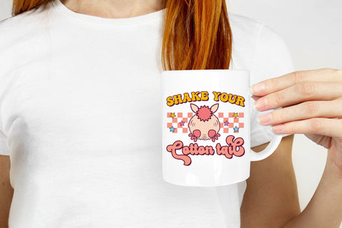 Shake Your Cotton Tail, Groovy Easter PNG Sublimation CraftLabSVG 