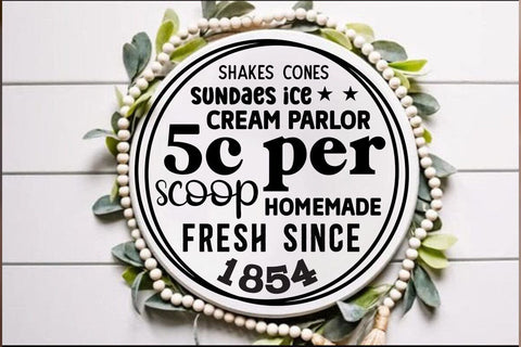 Shakes cones sundaes ice cream parlor 5c per scoop homemade fresh since 1854 SVG Angelina750 