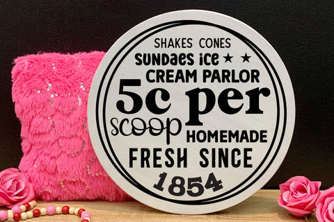 Shakes cones sundaes ice cream parlor 5c per scoop homemade fresh since 1854 SVG Angelina750 