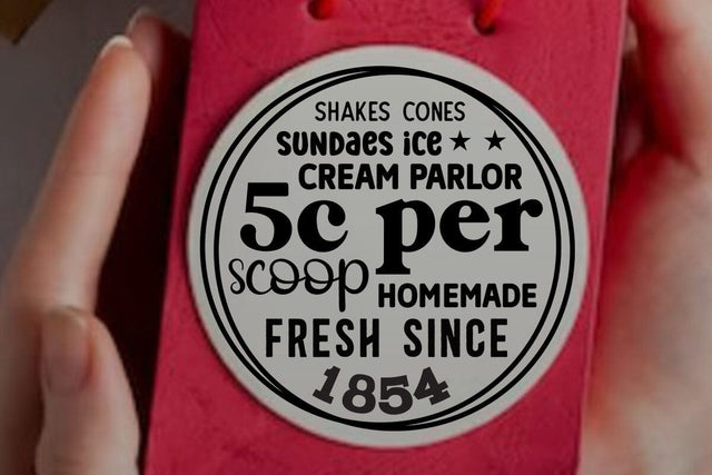 Shakes cones sundaes ice cream parlor 5c per scoop homemade fresh since 1854 SVG Angelina750 