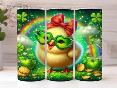 Shamrock Baby Chicken Tumbler, St Patrick’s Tumbler, Stylish 20oz Wrap, Sublimation Design, Trendy Gift Idea, Shamrock Chicken Wrap, Festive St Patrick’s Tumbler Sublimation Lara' s Designs 