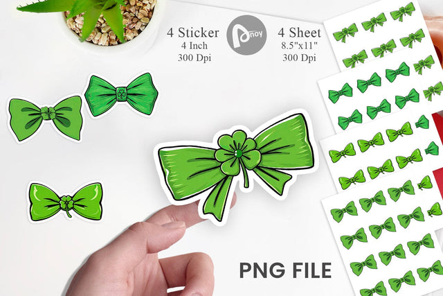 Shamrock Bowtie Sticker Sublimation artnoy 