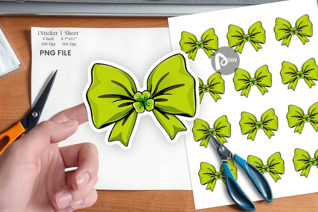 Shamrock Bowtie Sticker Sublimation artnoy 