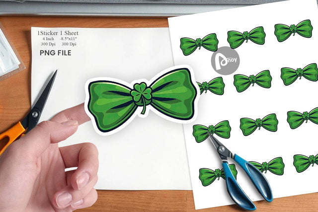 Shamrock Bowtie Sticker Sublimation artnoy 