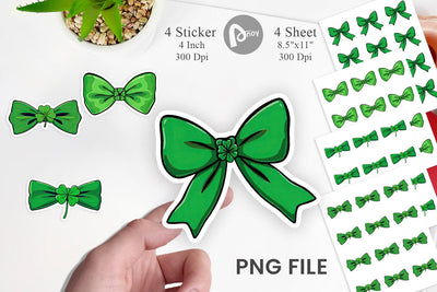Shamrock Bowtie Sticker Sublimation artnoy 