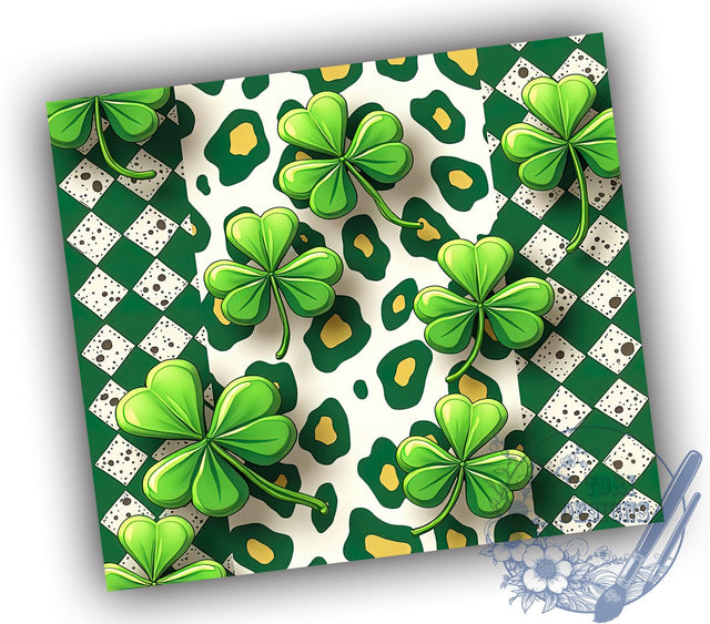 Shamrock Green 20oz Tumbler, Shamrock Tumbler, 20oz Sublimation, Irish Gifts, St. Paddy's Day, Green Tumbler, Shamrock Decor Sublimation ToriDesigns 
