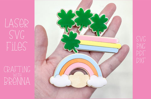 Shamrock Hair Clip Bundle Laser SVG File SVG Crafting With Brenna 