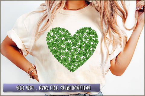 Shamrock Heart Clover Leaf PNG Sublimation Shetara Begum 