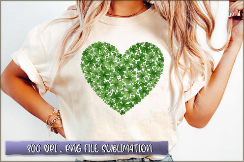 Shamrock Heart Clover Leaf PNG Sublimation Shetara Begum 