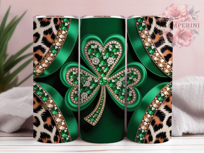 Shamrock Leopard Irish Tumbler, St. Patrick’s Tumbler, Stylish 20oz Wrap, Sublimation Design, Trendy Gift Idea, Irish Leopard Wrap, Lucky Shamrock Tumbler Sublimation Li Zamperini 
